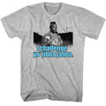 Gray heather Mr. T t-shirt featuring Mr. T Jibba Jabba Rocky III catchphrase design