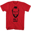 Red Mr. T t-shirt featuring Mr. T Shirt design