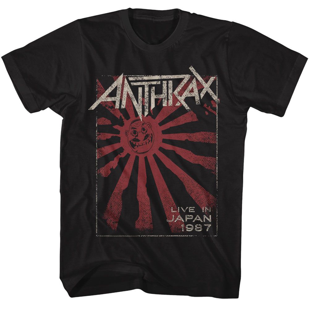 Black Anthrax t-shirt featuring Anthrax Japan 87 tour design