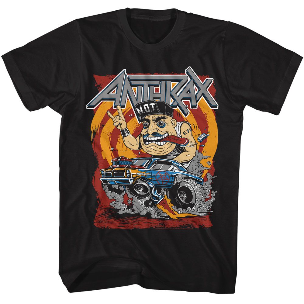 Black Anthrax t-shirt featuring Anthrax NOT Fink Man design