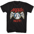 Black Anthrax t-shirt featuring Anthrax NOT Man mascot compact design