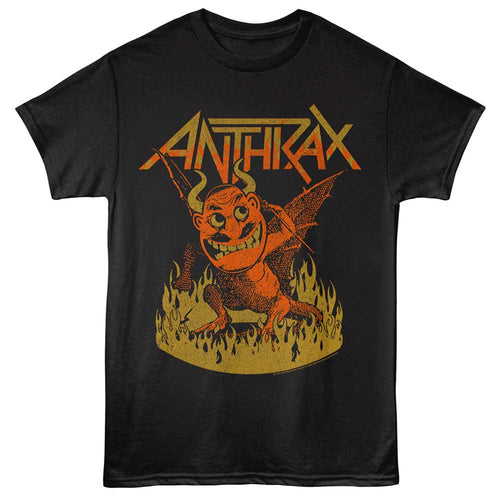 Black Anthrax t-shirt featuring Anthrax NOT Man Devil mascot design