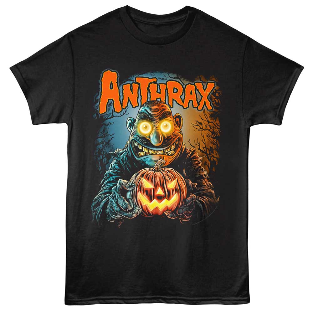 Black Anthrax t-shirt featuring Anthrax NOT Man Jack O Lantern Halloween design