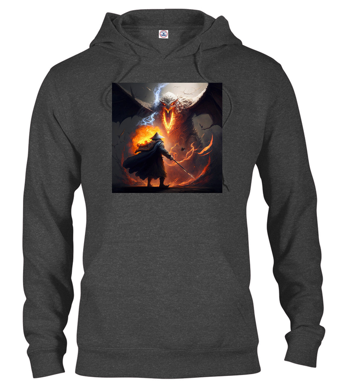 Charcoal Against the Fire Fantasy Hoodie