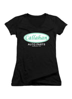 Black Auto Parts Logo Juniors V-Neck T-Shirt