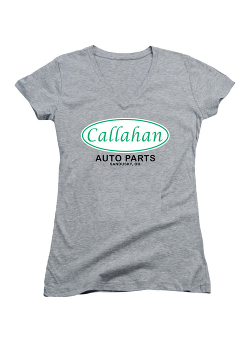 Gray Auto Parts Logo Juniors V-Neck T-Shirt