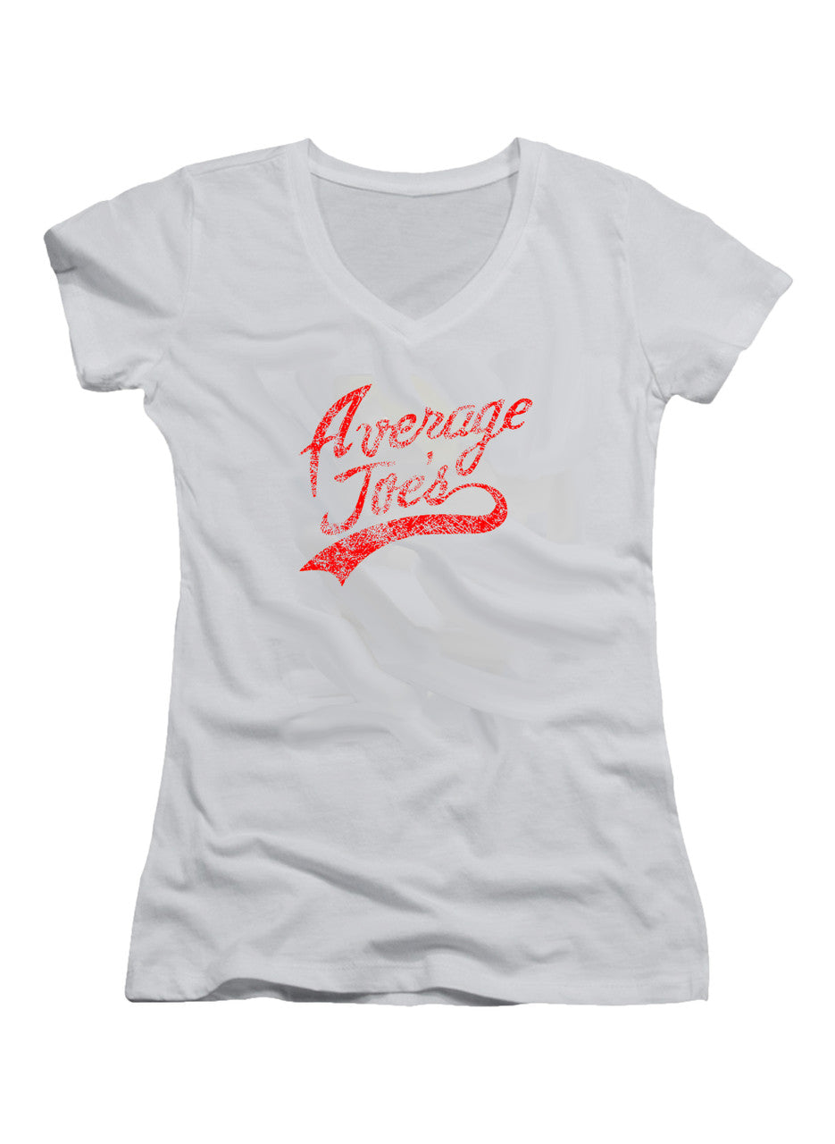 White Average Joe's Juniors V-Neck T-Shirt