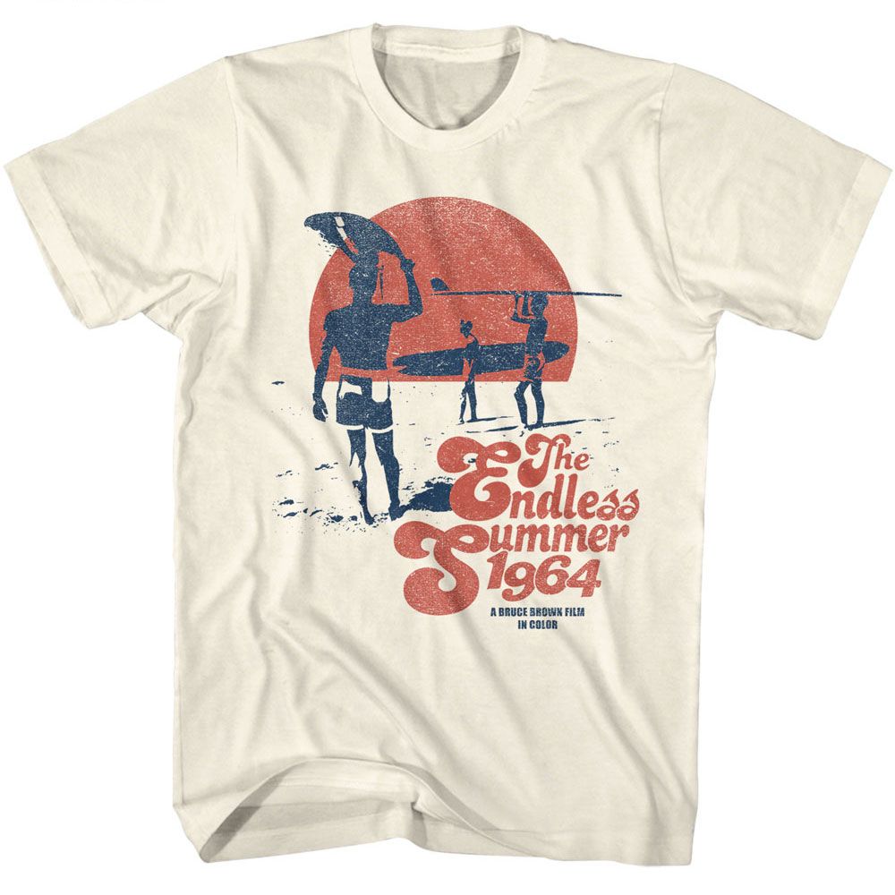 Natural Bruce Brown Films t-shirt featuring Bruce Brown The Endless Summer 1964 production design