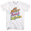White Bruce Brown Films t-shirt featuring Bruce Brown Summer Locations Endless Summer destinations design