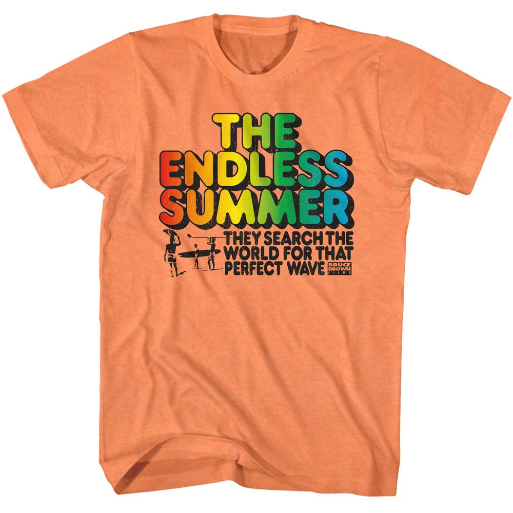 Cantaloupe orange Bruce Brown Films t-shirt featuring Bruce Brown Endless Gradient modern design