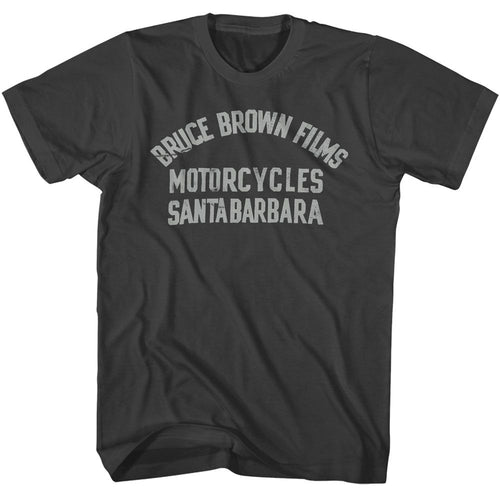 Smoke gray Bruce Brown Films t-shirt featuring Bruce Brown Motorcycles On Any Sunday design