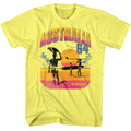 Yellow heather Bruce Brown Films t-shirt featuring Bruce Brown Australia 1964 surf design