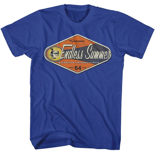 Royal blue Bruce Brown Films t-shirt featuring Bruce Brown Genuine Endless Summer authentic design