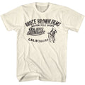 Natural Bruce Brown Films t-shirt featuring Bruce Brown Challenge One motorcycle design