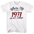 White Bruce Brown Films t-shirt featuring Bruce Brown 1971 On Any Sunday design