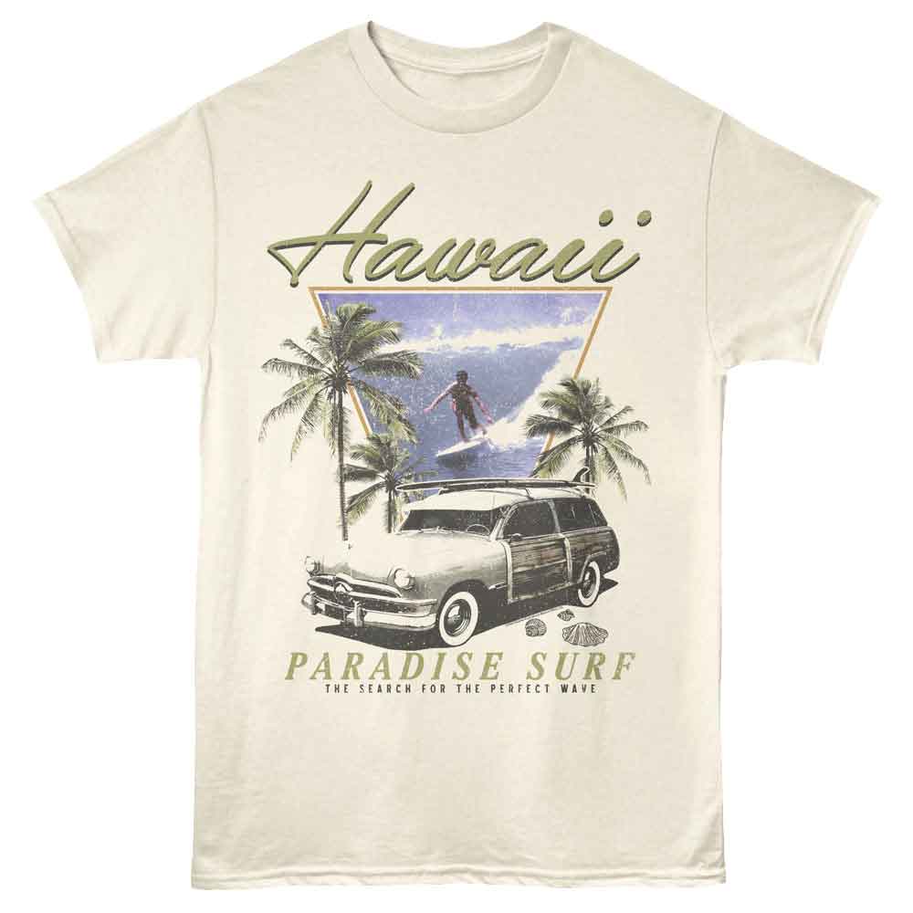 Natural Bruce Brown Films t-shirt featuring Bruce Brown Paradise Surf Endless Summer design