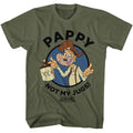 Military green Big Buck Hunter t-shirt featuring Big Buck Hunter Pappys Jugs design