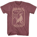 Vintage maroon heather Big Buck Hunter t-shirt featuring Big Buck Hunter monochrome target shooting design