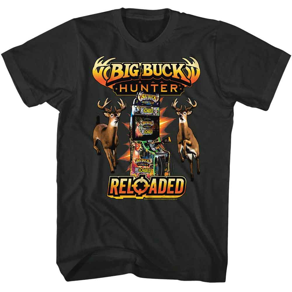 Smoke gray Big Buck Hunter t-shirt featuring Big Buck Hunter Arcade 2 cabinet design