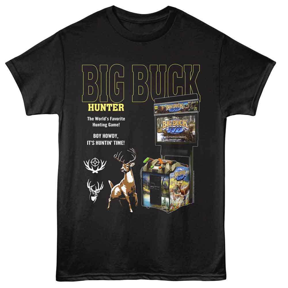 Black Big Buck Hunter t-shirt featuring Big Buck Hunter Worlds Favorite arcade design