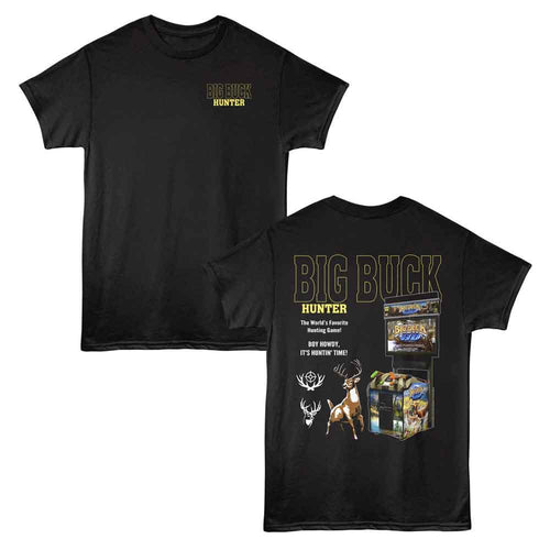 Black Big Buck Hunter t-shirt featuring Big Buck Hunter Worlds Favorite front and back design