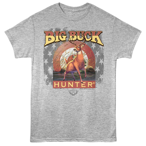 Gray heather Big Buck Hunter t-shirt featuring Big Buck Hunter Bullseye design