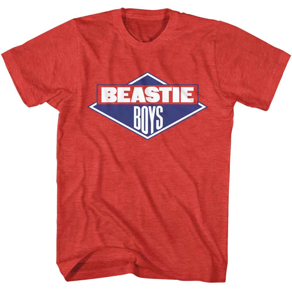 Red heather Beastie Boys t-shirt featuring Beastie Boys classic logo design