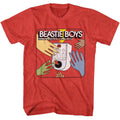 Red heather Beastie Boys t-shirt featuring Beastie Boys Remote Control Hello Nasty song design