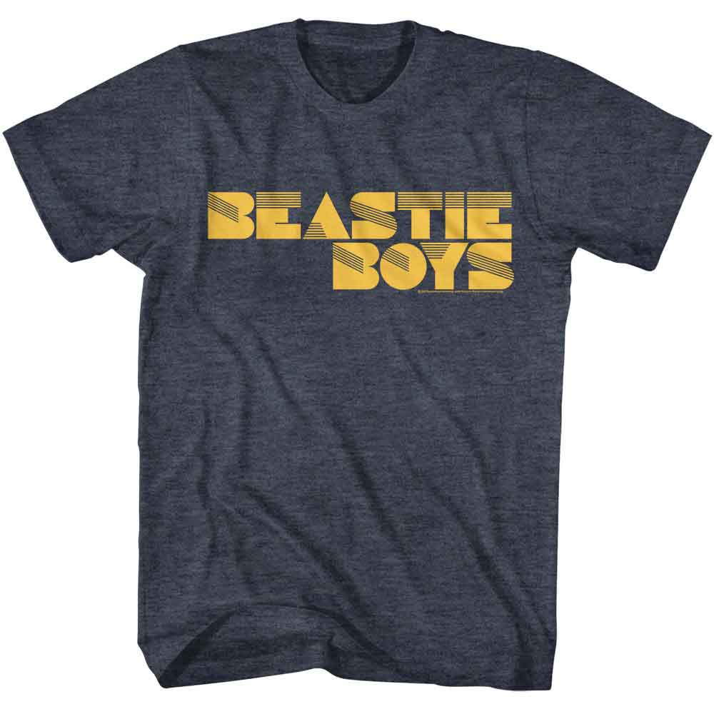 Navy heather Beastie Boys t-shirt featuring Beastie Boys To The 5 Boroughs NYC logo design