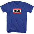 Royal blue Beastie Boys t-shirt featuring Beastie Boys Hello Nasty Nametag design