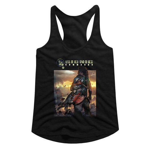 Bionic Commando Ladies Racerback - The World Burn
