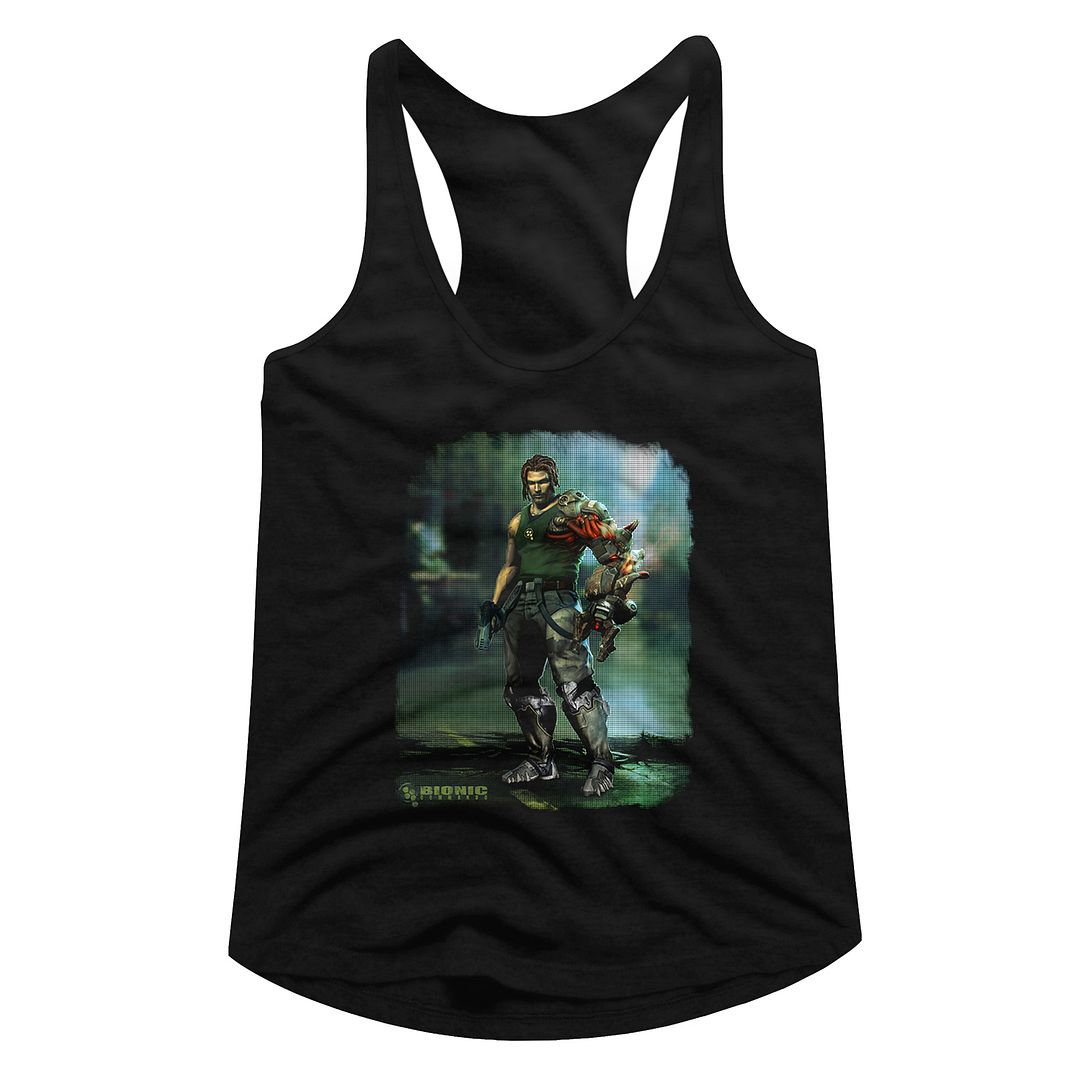 Bionic Commando Ladies Racerback - Damaged Road