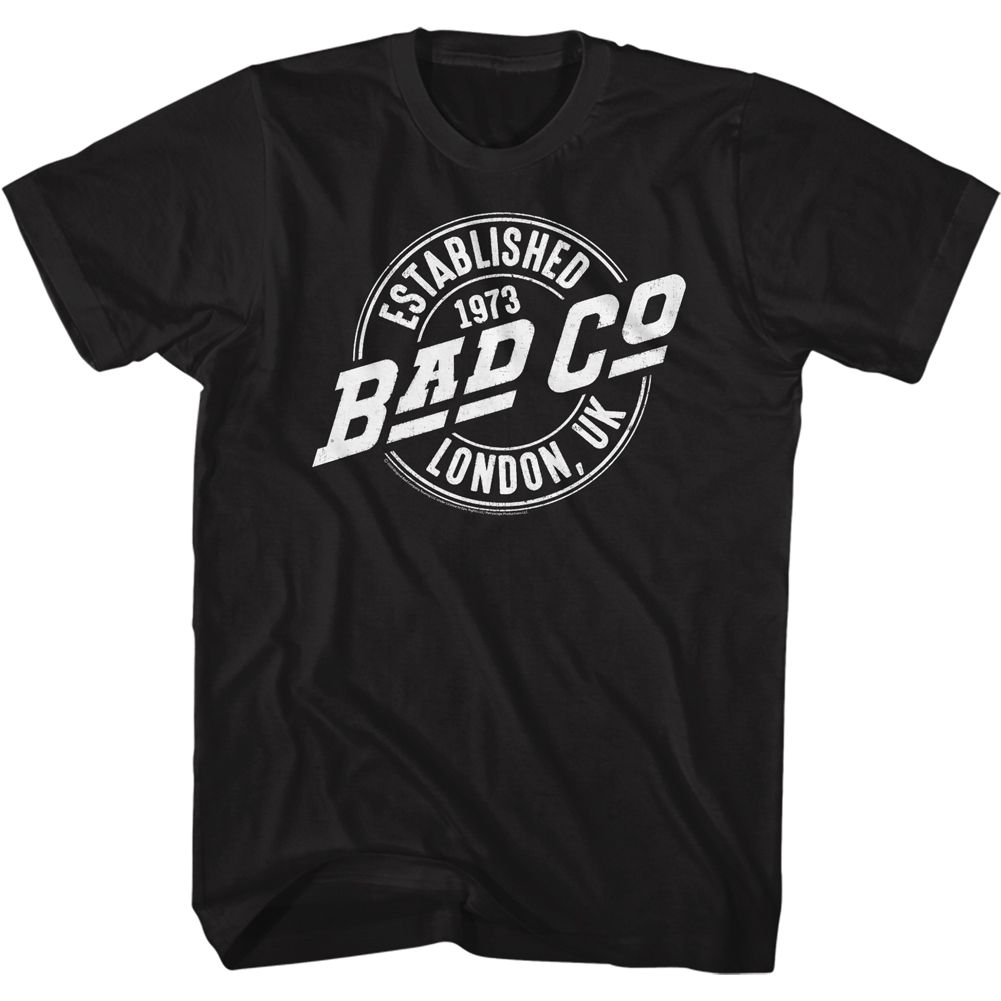 Black Bad Company t-shirt featuring Bad Company BadCo logo design