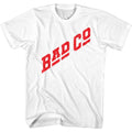 White Bad Company t-shirt featuring Bad Company red logo design