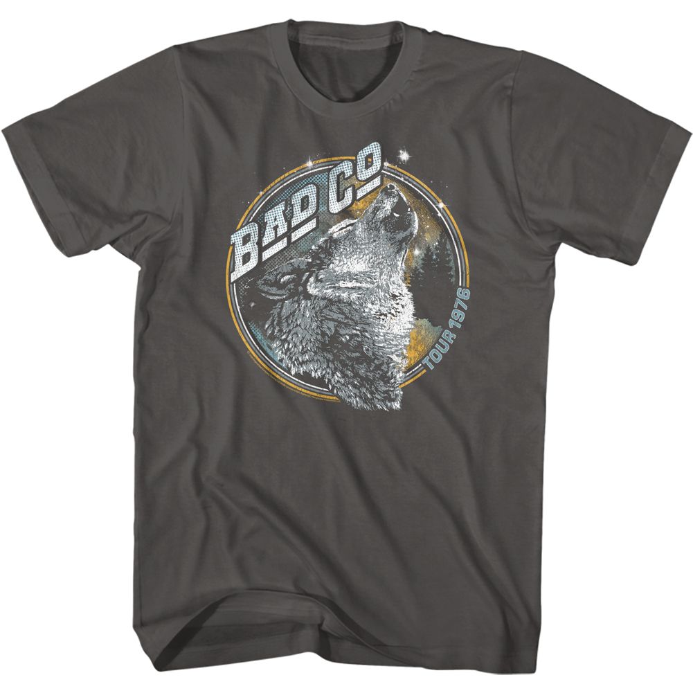 Smoke gray Bad Company t-shirt featuring Bad Company BadWolf design