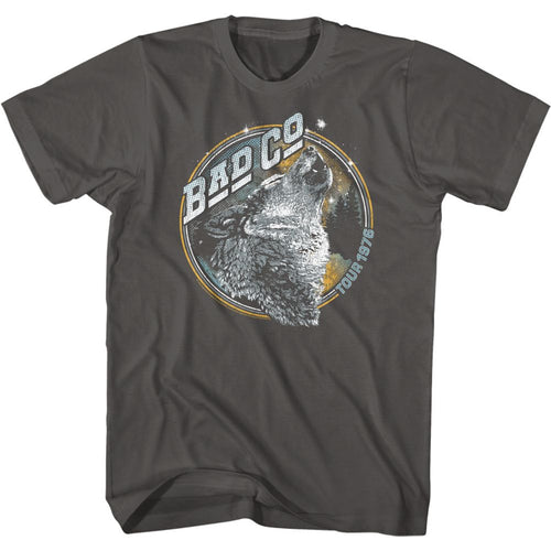 Smoke gray Bad Company t-shirt featuring Bad Company BadWolf design