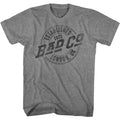 Graphite heather Bad Company t-shirt featuring Bad Company faded logo vintage design