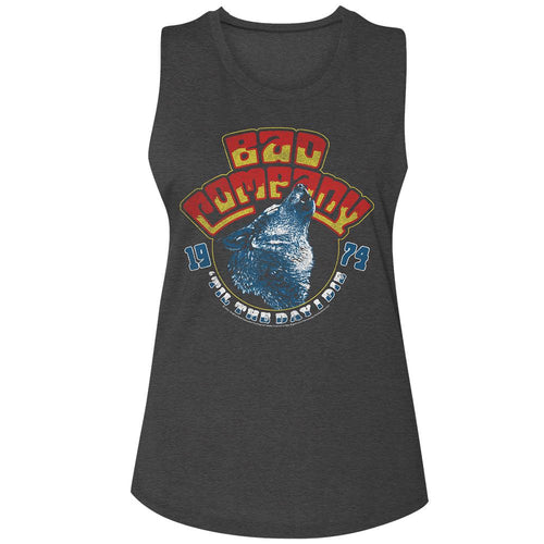 Bad Company Ladies Muscle Tank - Wolf Head 74