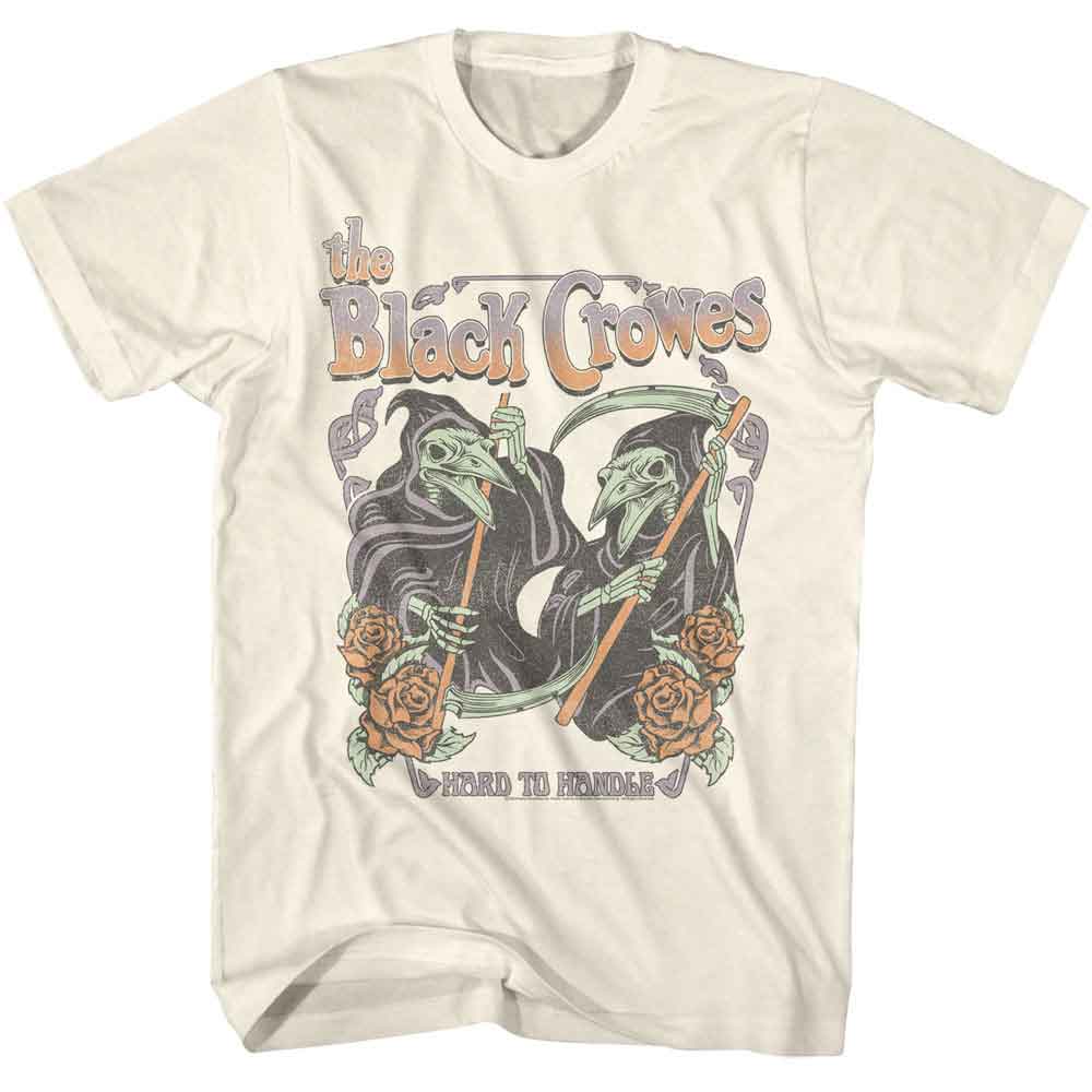 Natural The Black Crowes t-shirt featuring The Black Crowes Grim Reaper Crows design