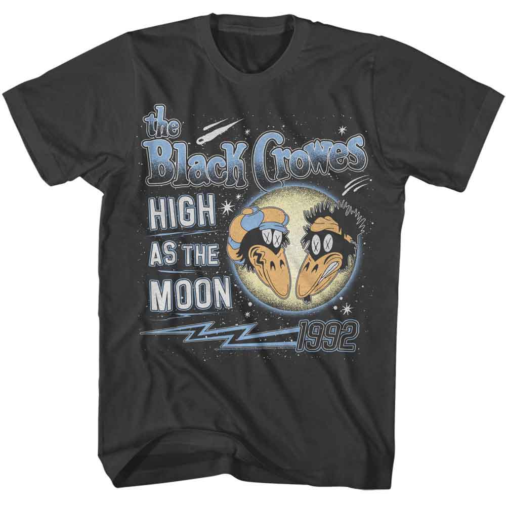 Smoke gray The Black Crowes t-shirt featuring The Black Crowes High As The Moon Space design