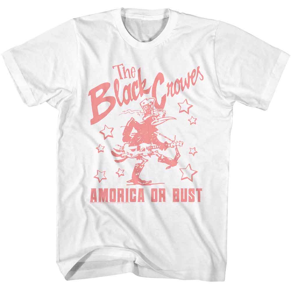 White The Black Crowes t-shirt featuring The Black Crowes Amorica Or Bust 1994 album design
