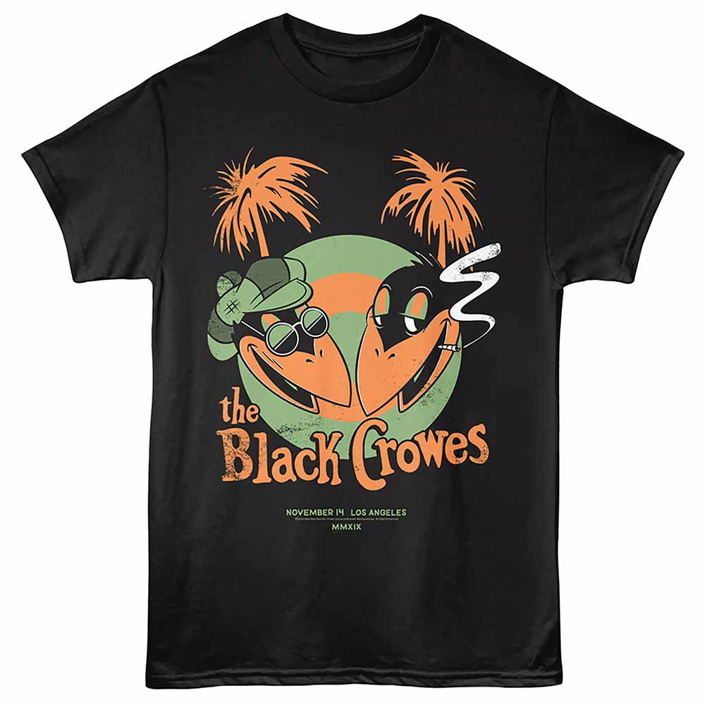 Black The Black Crowes t-shirt featuring The Black Crowes Gig Poster design