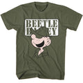 Military green Beetle Bailey t-shirt featuring Beetle Bailey face portrait design