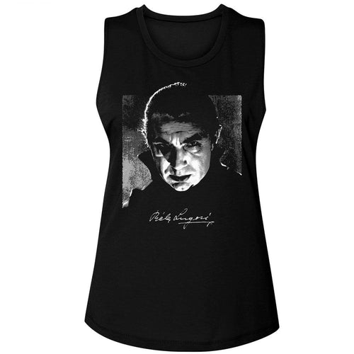 Bela Lugosi Ladies Muscle Tank - BW Photo and Signature