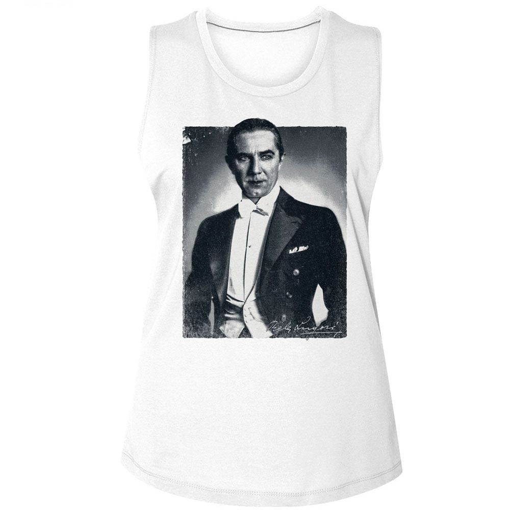 Bela Lugosi Ladies Muscle Tank - BW Portrait