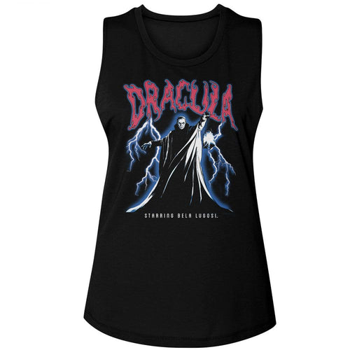 Bela Lugosi Ladies Muscle Tank - Lightning