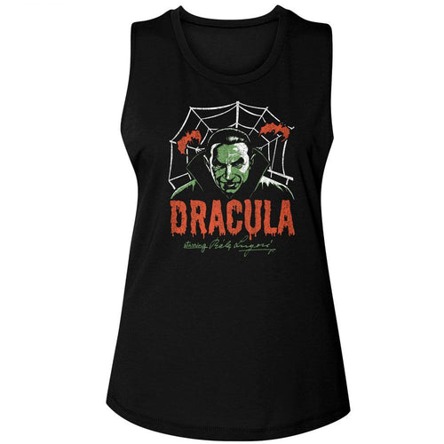 Bela Lugosi Ladies Muscle Tank - Creepy Web