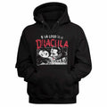Black Bela Lugosi pullover hoodie featuring a Dracula Feeding design