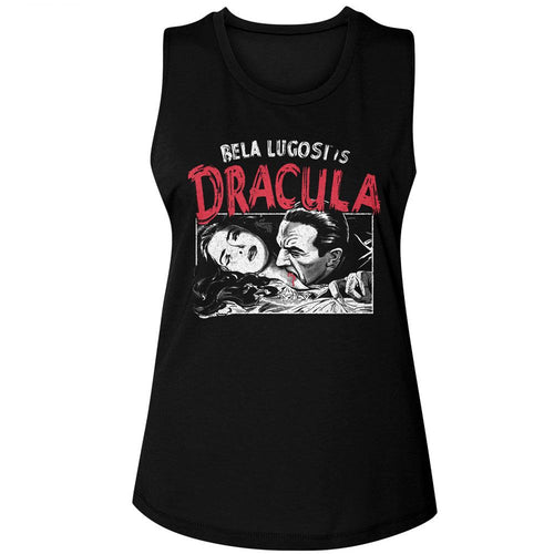 Bela Lugosi Ladies Muscle Tank - Dracula Feeding