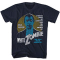 Navy Bela Lugosi t-shirt featuring Bela Lugosi White Zombie 1932 film design